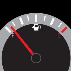 Fuel indicator. Illustration on Black background for design ,Full Energy