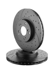 Brake disks on white background