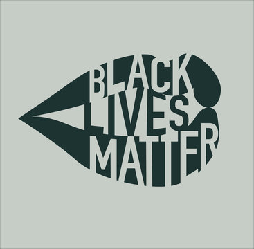 Black Lives Matter Illustration with Lips and Typography