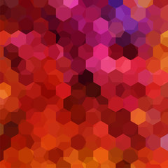 Fototapeta premium Abstract background consisting of red, orange, brown hexagons. Geometric design for business presentations or web template banner flyer. Vector illustration