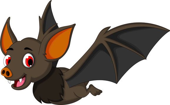 Cute Cartoon bat flying