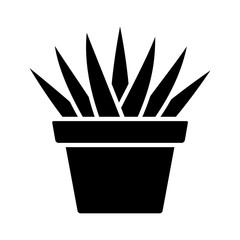 Aloe Aristata succulent potted plan flat icon for apps and websites