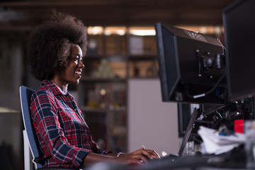 portrait of a young successful African-American woman in modern