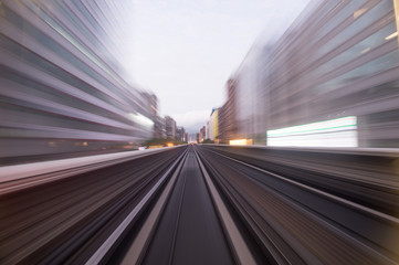 Speed motion in urban highway road tunnel