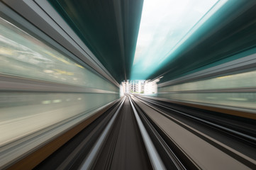 Speed motion in urban highway road tunnel