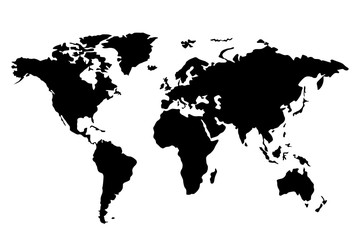 Fototapeta premium czarna mapa świata