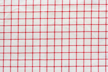 Tablecloth checkered red and white texture background, high detailed