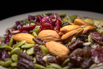 Trial mix on the dish.