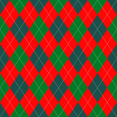 Christmas colors seamless argyle pattern. Festive ornament for DIY Christmas paper craft projects, scrapbooking, card making, table decoration & textile prints.