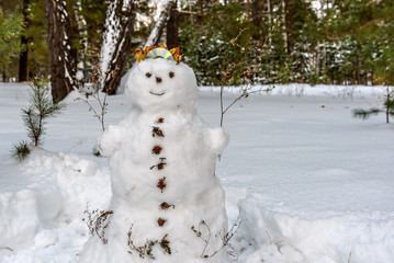 snowman first snow forest