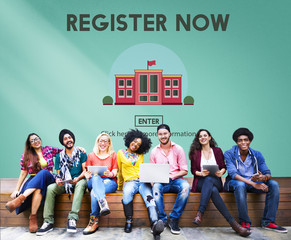 Register Now E-learning Education Website Concept