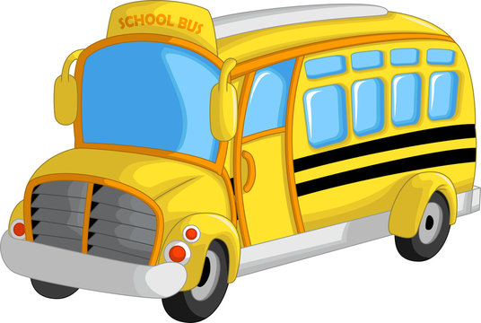 cute school bus cartoon