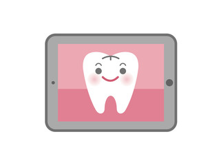 タブレット端末を使ったデンタルケアイメージ