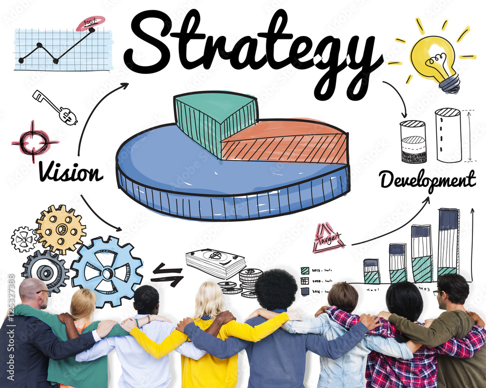 Wall mural strategy business chart vision development concept - Wall murals