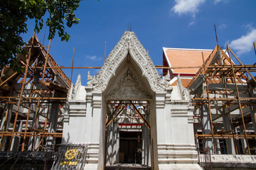 Fototapeta na wymiar Ayutthaya, Thailand - October, 21, 2016 : Under construction arc