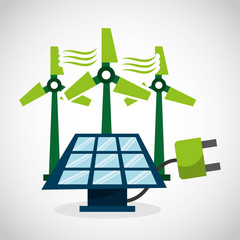 ecological alternative energy green vector illustration design