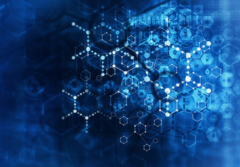 Medical abstract background . Mixed media