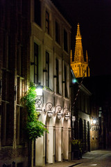 Bruges City Street at Night