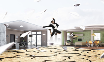 Between office and home . Mixed media