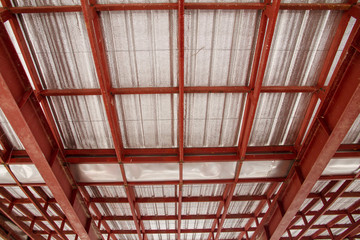 Under metal sheet attached to the roof insulation.