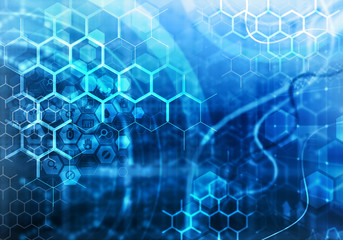 Medical abstract background . Mixed media