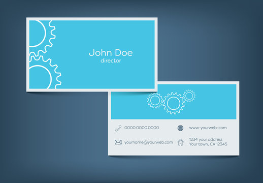 Line Art Gear Business Card Layout