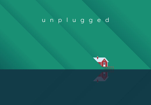 "Unplugged" House on a Lake Illustration
