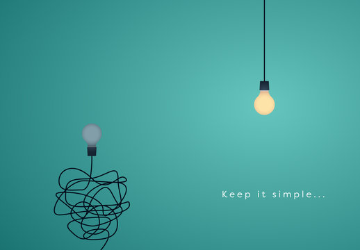 "Keep it Simple" Lightbulb Illustration