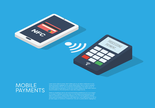 Mobile Payments Smartphone and Credit Card Illustration