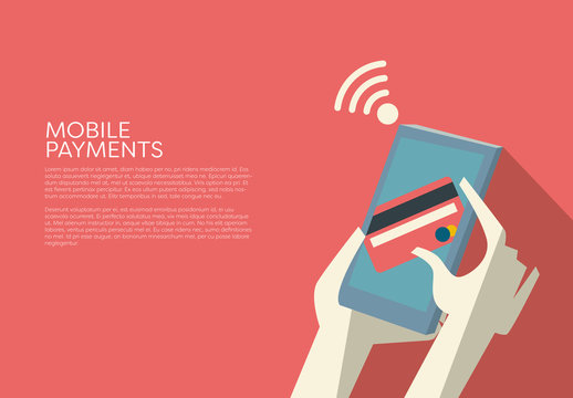 Mobile Payments Smartphone and Card Device Illustration