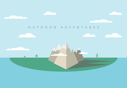 Mountain Island "Outdoor Adventure" Illustration
