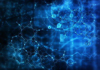 Medical abstract background . Mixed media