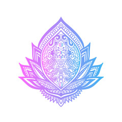 Vector Indian hand drawn hamsa with ethnic ornaments. Beautiful India ethnica ornament. Folk Henna tattoo style