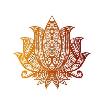 Vector Indian hand drawn hamsa with ethnic ornaments. Beautiful India ethnica ornament. Folk Henna tattoo style