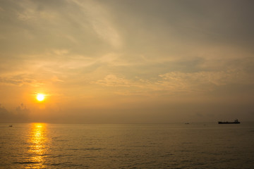 Beautiful red sunset over the ocean
