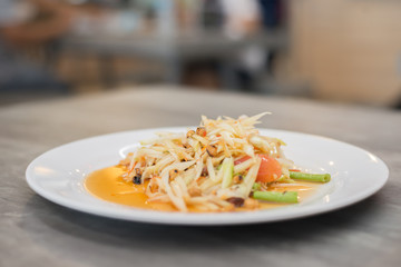 Famous papaya salad thai style.
