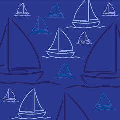 Hand drawn sailing boat pattern in vector format.