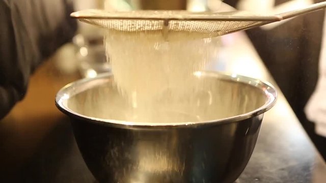 Staining White Flour into a Metal Bowl