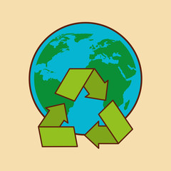 recycle arrows symbol ecology vector illustration design