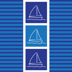 Hand drawn sailing boat pattern in vector format. © lifeofriley