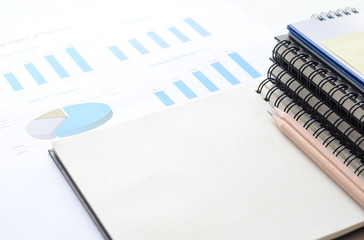 Wooden pencils on blank sketched book with copy space for writing your idea,high key tone.