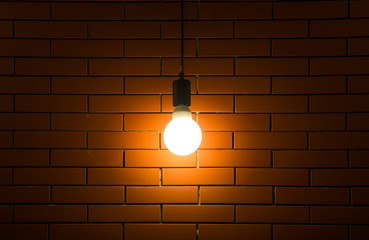 Luxury lighting decoration on brick wall background