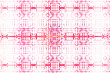 Abstract detailed geometrical ornament on white background. Fantasy pink fractal texture.