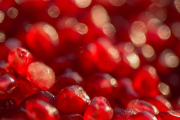 Fresh ripe pomegranate. Macro with shallow depth of field.