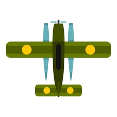 Military biplane icon. Flat illustration of military biplane vector icon for web © ylivdesign