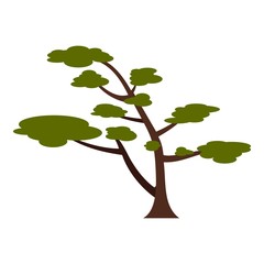 Tree with crown icon. Flat illustration of tree with crown vector icon for web