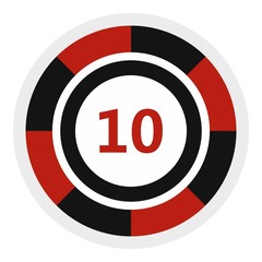 Casino chip icon. Flat illustration of casino chip vector icon for web