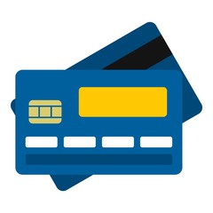 Credit card icon. Flat illustration of credit card vector icon for web