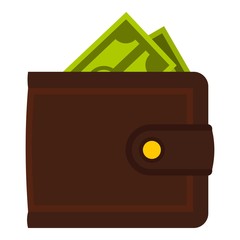 Leather purse icon. Flat illustration of leather purse vector icon for web