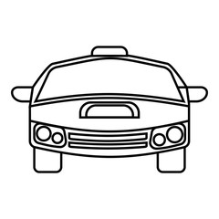 Race car icon. Outline illustration of race car vector icon for web